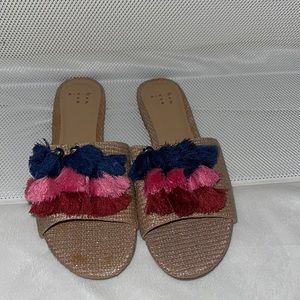 A New Day woven multi color tassel Sandel